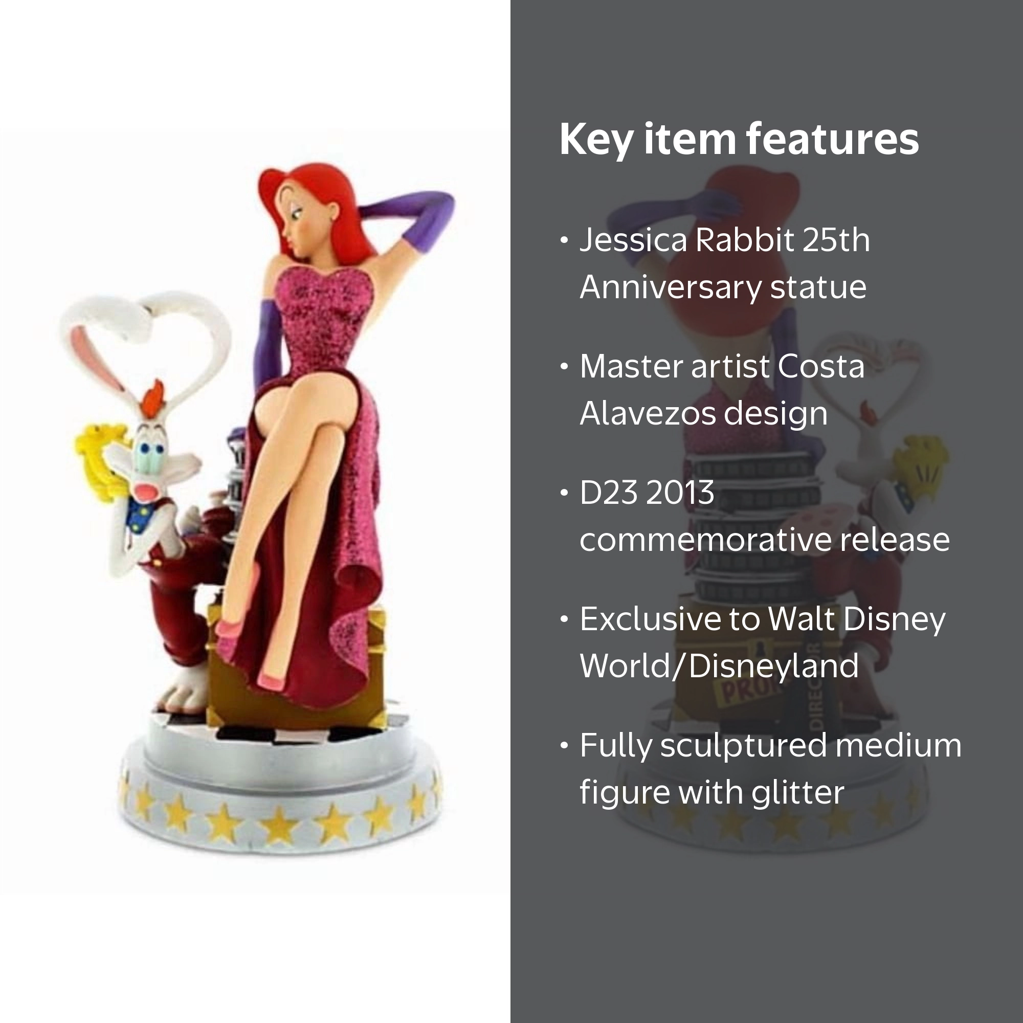 Disney Parks Roger Rabbit 25th Anniversary Jessica Rabbit Statue
