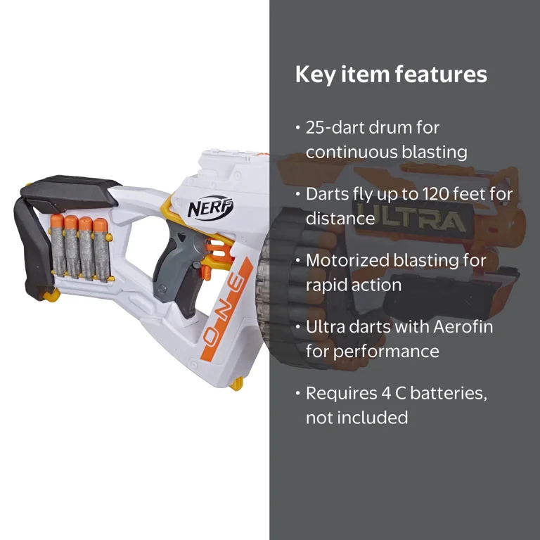 Open Box Nerf Ultra One Motorized Blaster, 25-Dart Drum, 25 Nerf