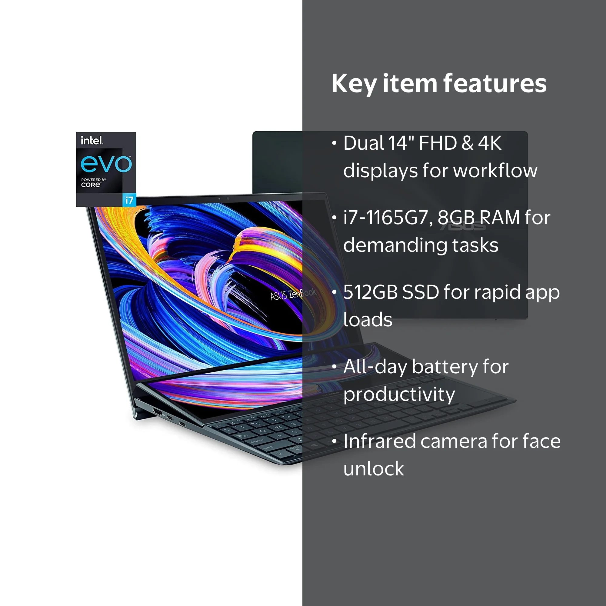 ASUS ZenBookDuo14 Core i7 1TB 16Gクリエイター k2-_6e408545-acee-498f-85a4-
