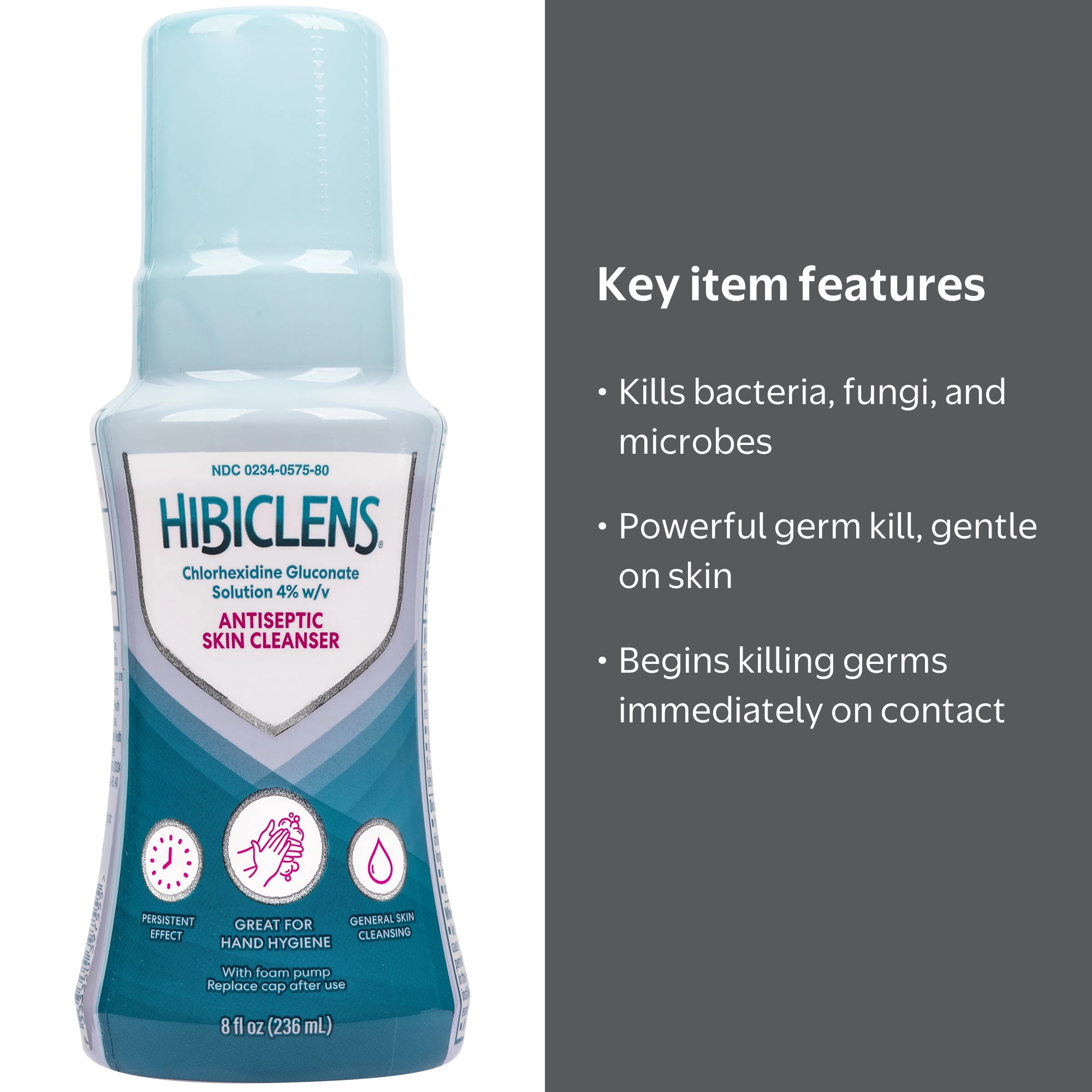 Hibiclens, Antimicrobial & Antiseptic Soap, 8OZ, Foaming Pump