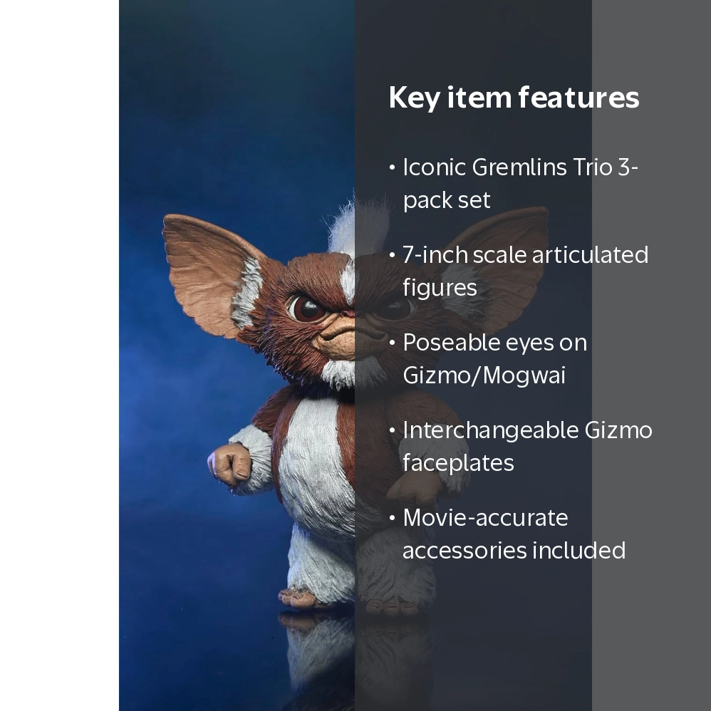 Gremlins, Gremlins 40th Evolution 3pk Figures, Gizmo Mogwai Stripe