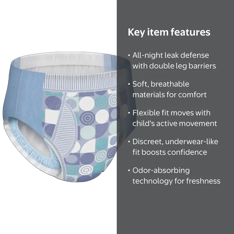 GoodNites NightTime Youth Absorbent Underwear for Bed Wetting