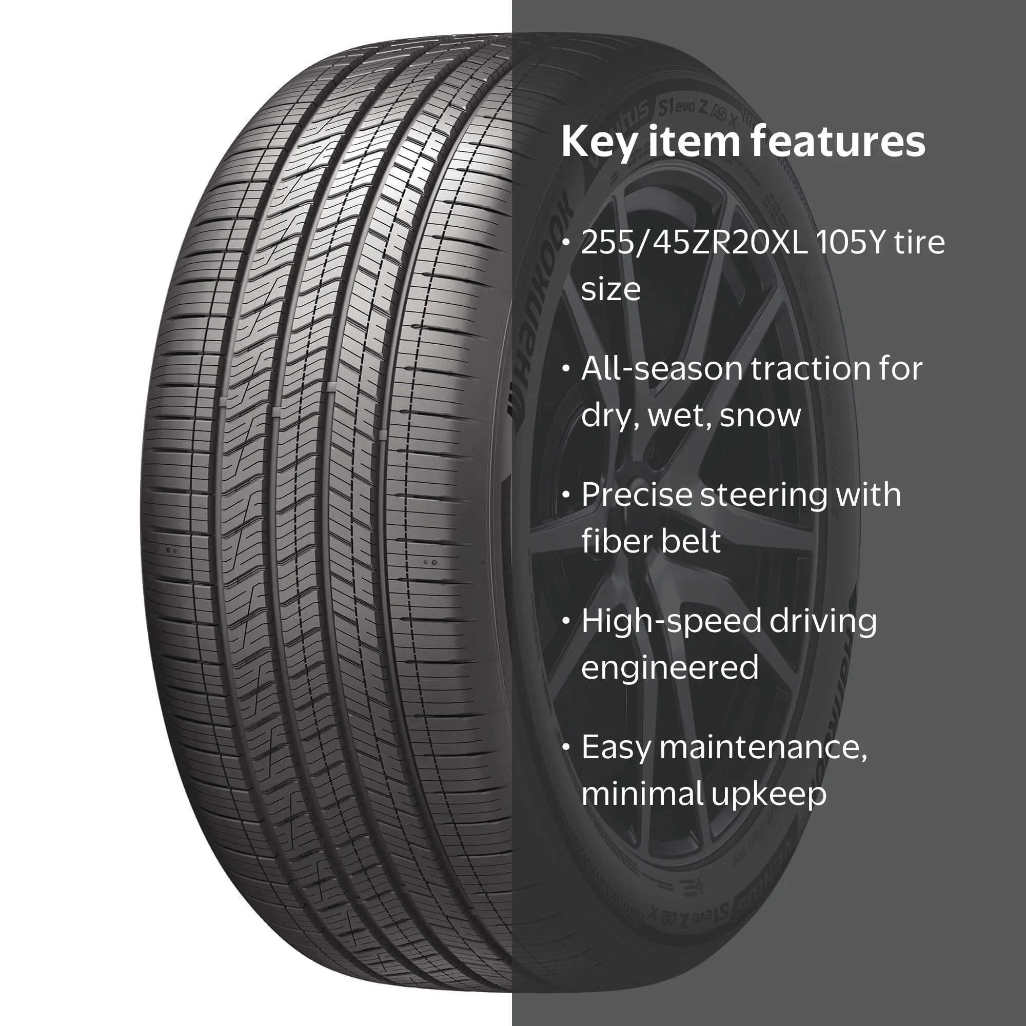 Hankook Ventus S1 evo Z AS X H129A 255/45ZR20XL 105Y - Walmart.com