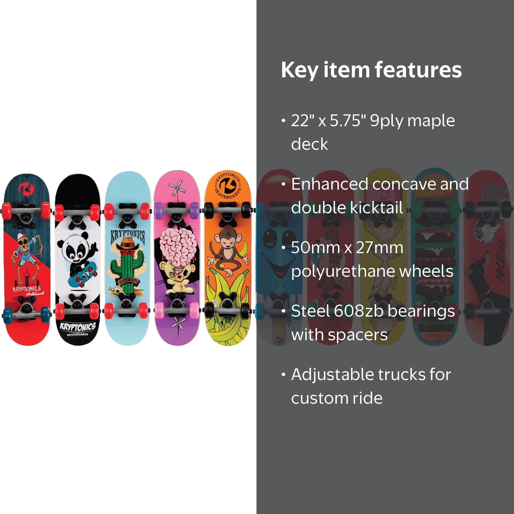 Kryptonics Locker Board Complete Skateboard Cruiser - Walmart.com