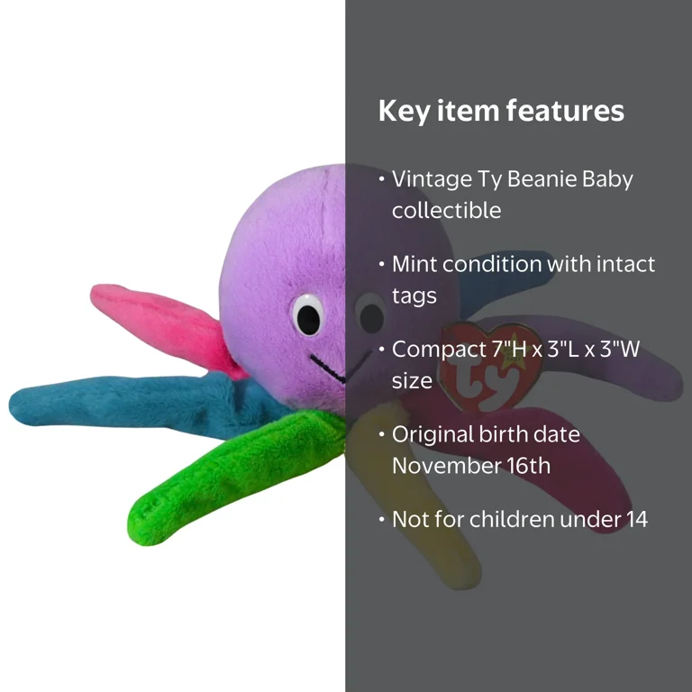 Ty Beanie Baby - Blinky the Octopus – 30th Anniversary - Stuffed