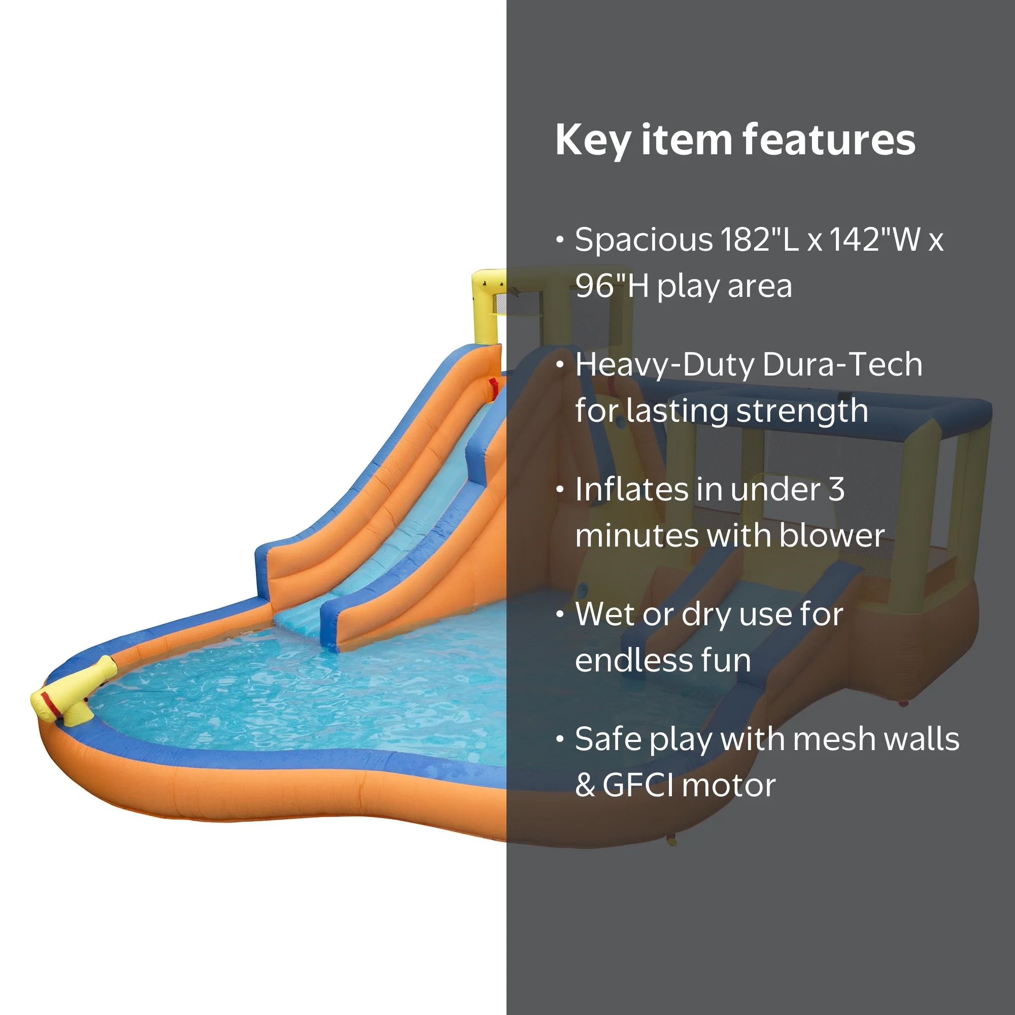 Banzai Inflatable Slide 'N Bounce Spash Park Water Park - 3 Levels