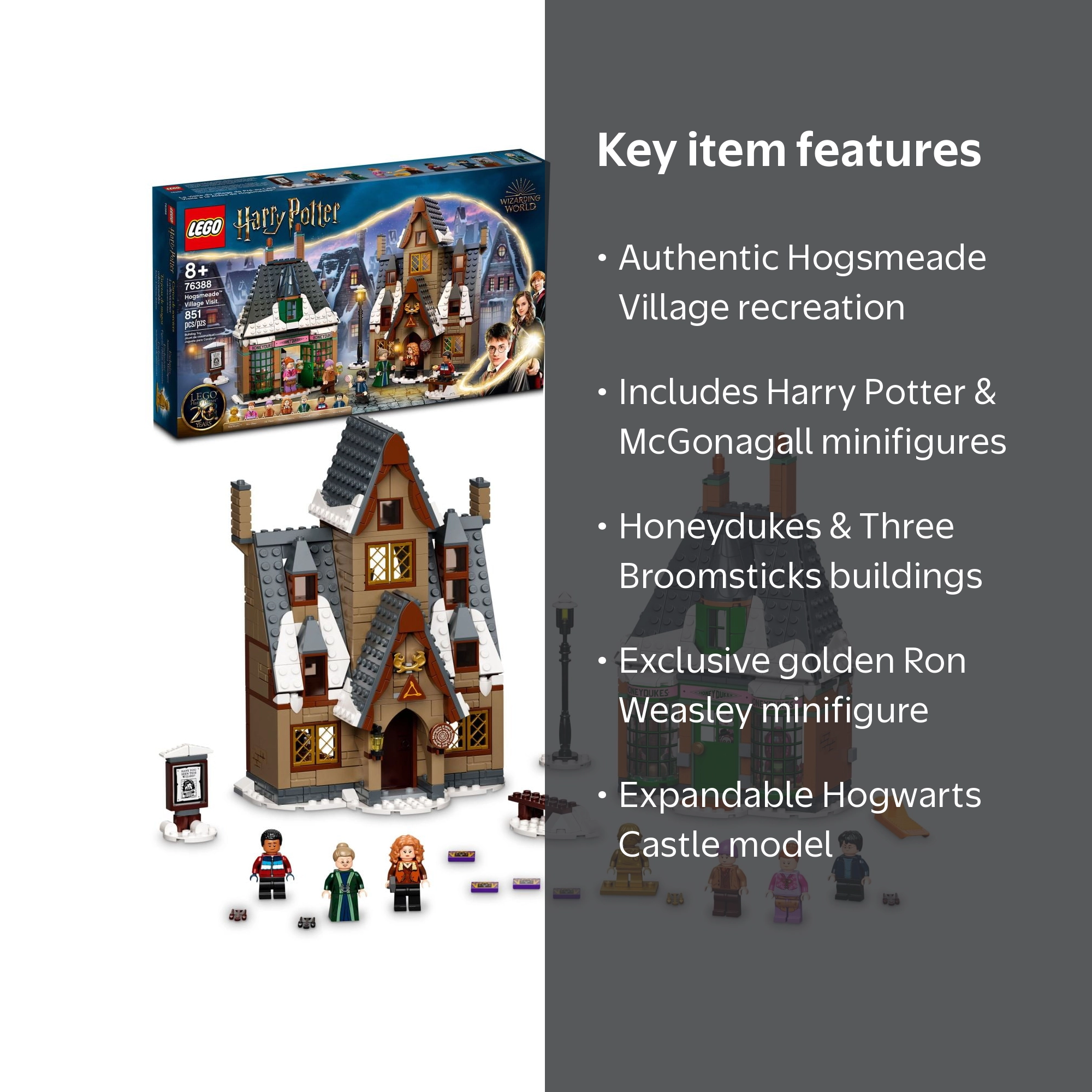 LEGO Harry Potter 76388 Hogsmeade Visit, 8+ Age, 20th Anniv, with