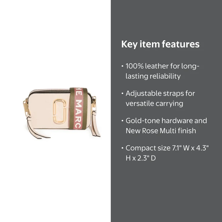 Marc Jacobs, Women's Snapshot Bag, Small, New Rose Multi Leather