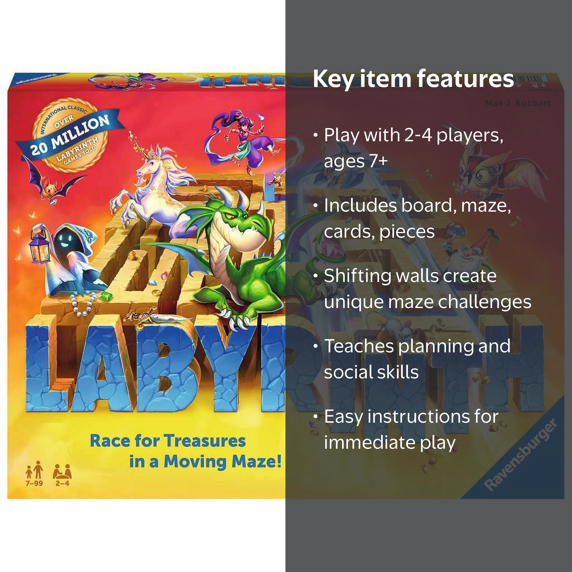 Ravensburger Labyrinth Board Game for Adults and Teens, Puzzle Box