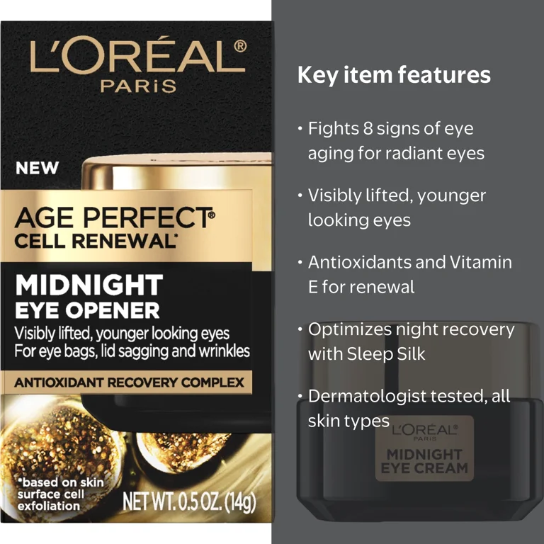 L'Oreal Paris Age Perfect Cell Renewal Midnight Serum, Anti-Aging