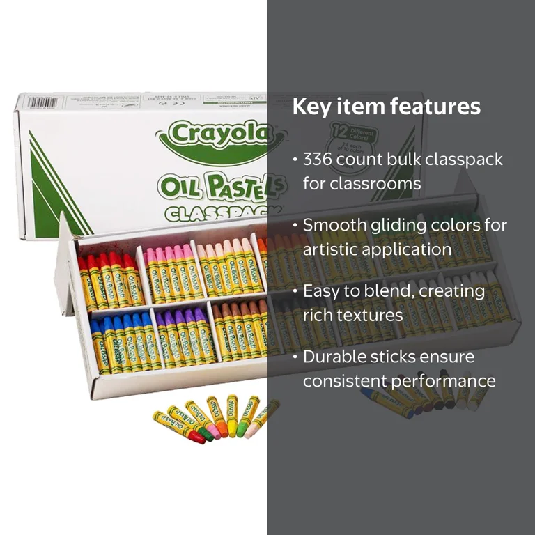 Crayola Bulk Pack Oil Pastels, Classpack, 336 Count, Assorted