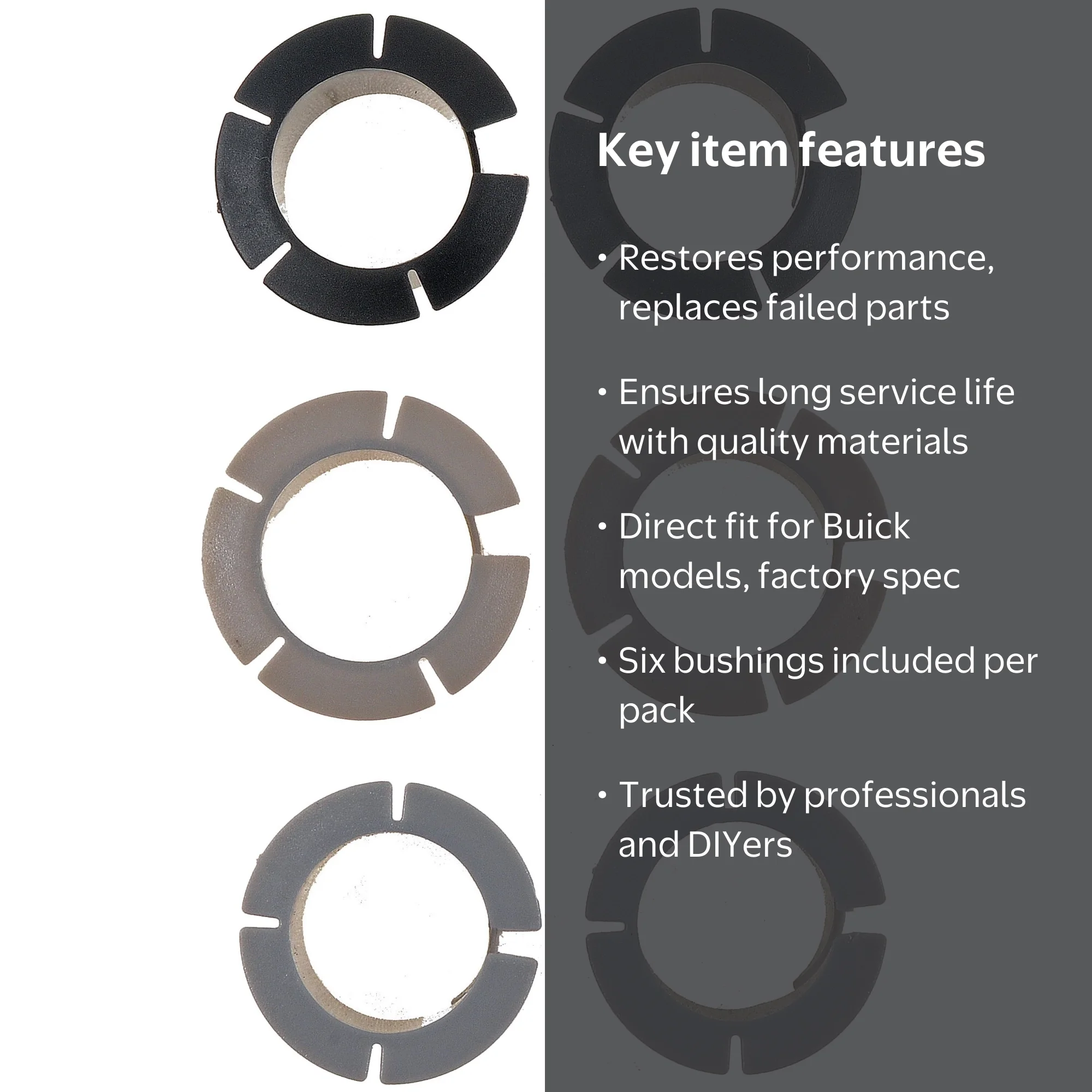 Dorman 74016 Brake and Clutch Bushings for Specific Models (Pack
