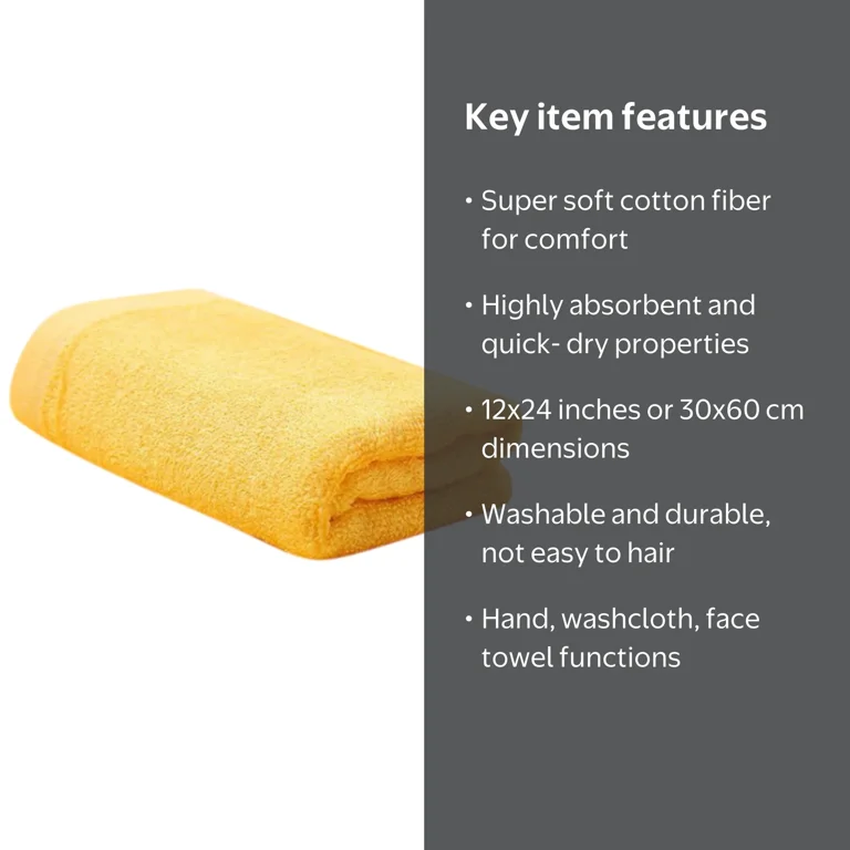 JeashCHAT, Cotton Hand Towel Washcloth, 12