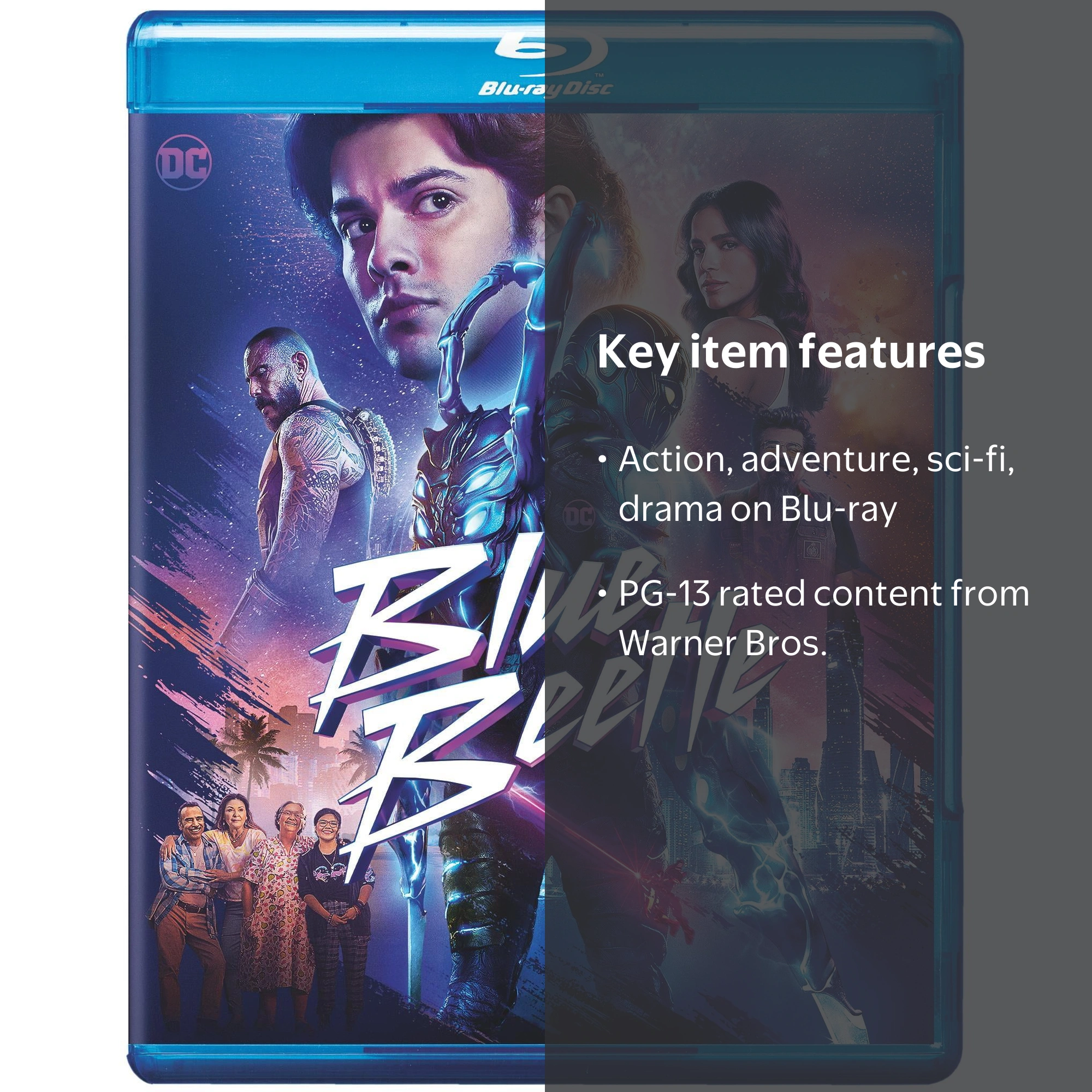 Blue Beetle Blu-ray, Warner Bros., PG-13, Action Adventure Sci-Fi