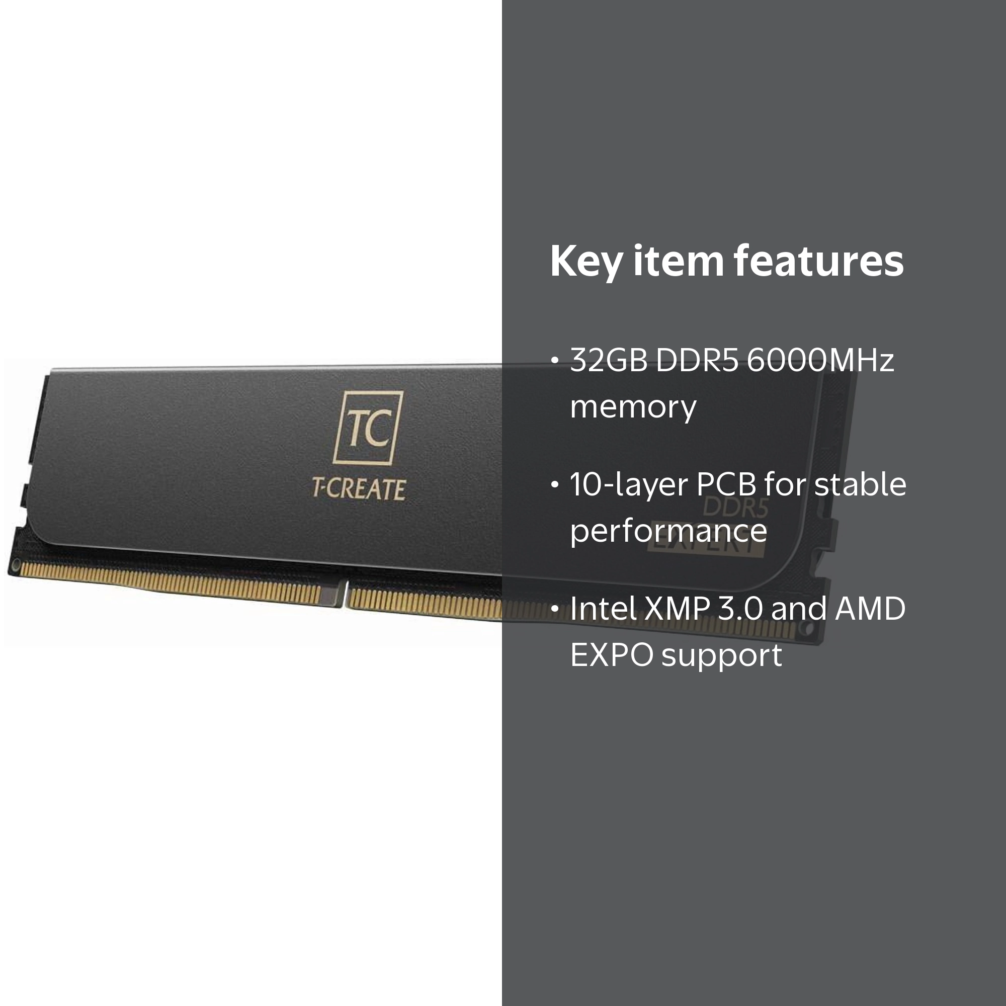 Team T-CREATE EXPERT 32GB (2 x 16GB) DDR5 6000 PC RAM for Desktop