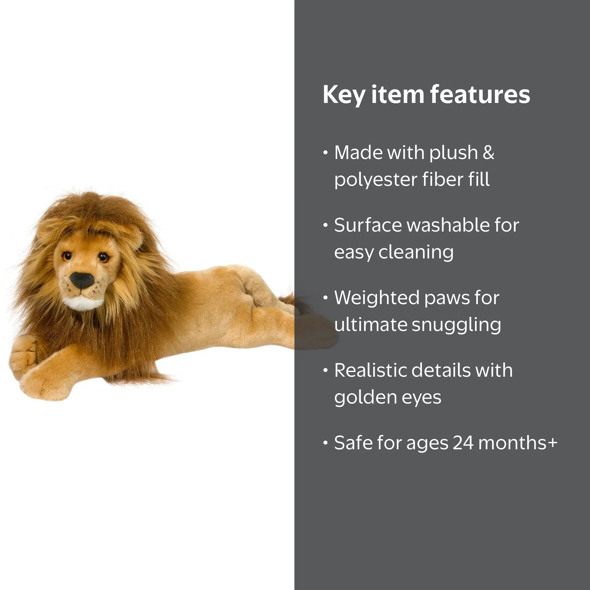 Douglas, Stuffed Animal Toy, Zeus Lion #2456, Deluxe Collection