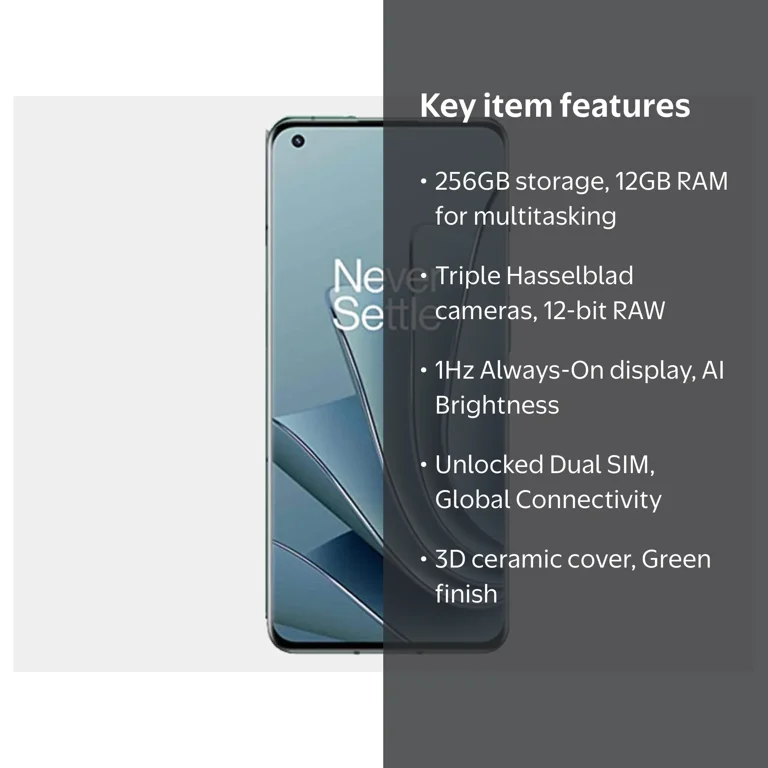 OnePlus 10 Pro 5G Cell Phone, Dual SIM, 256GB, 12GB RAM, GSM