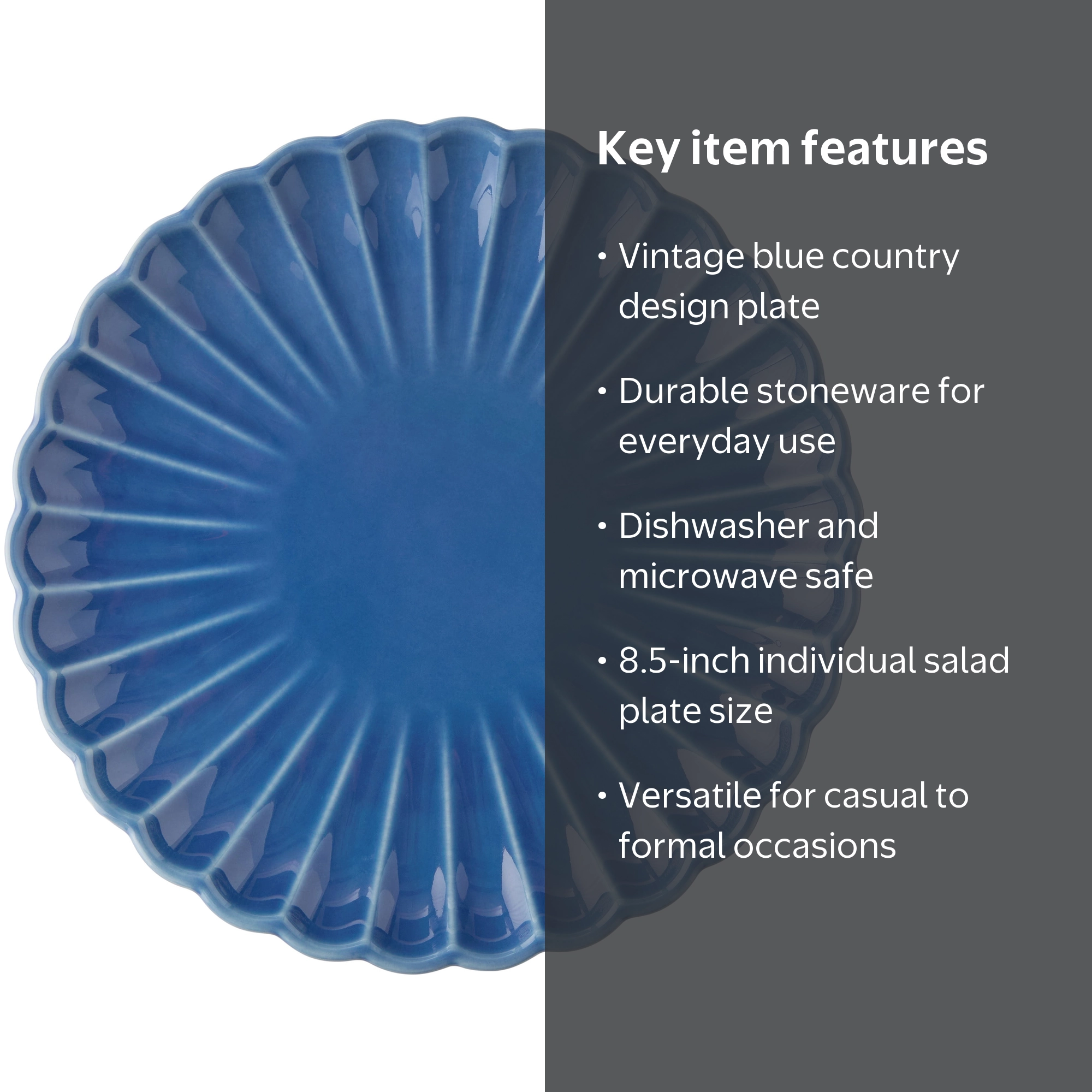 The Pioneer Woman Colette Stoneware Salad Plate Blue 8.5 inch