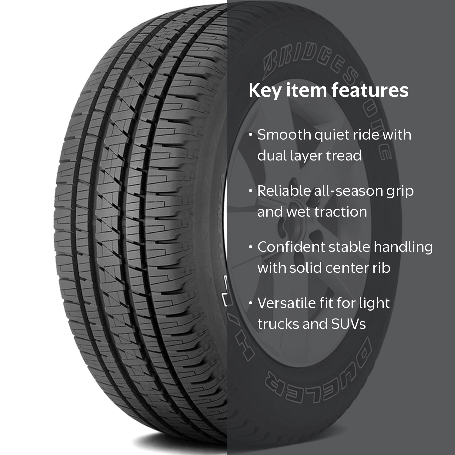 Bridgestone Dueler H/L Alenza 275/55R20 113T OWL Tire - Walmart.com