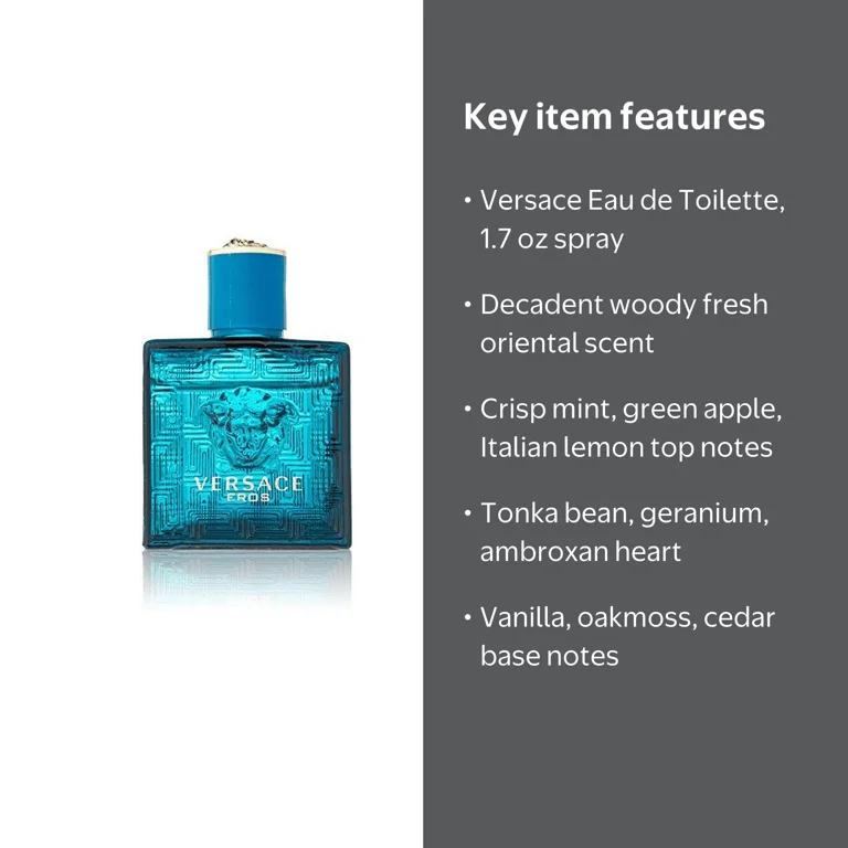 Versace, Cologne for Men, 1.7 Oz, Woody Fresh Oriental Scent