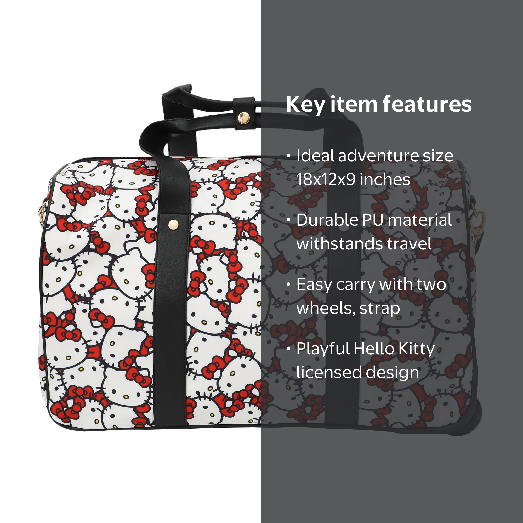Hello Kitty 17-Inch Overnight Weekender Duffle Bag - Officially 