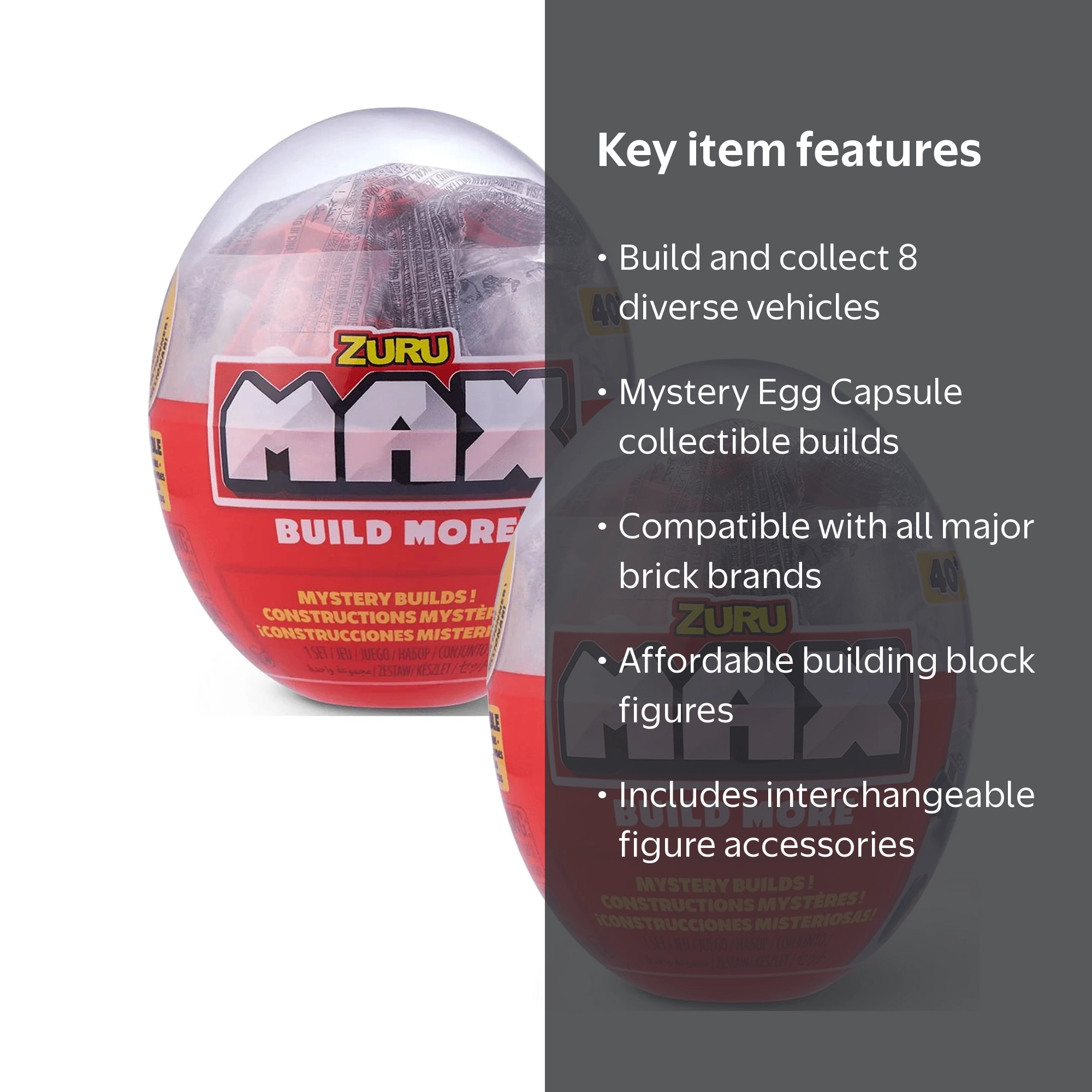 ZURU MAX Build More Mystery Egg Capsule (Two Pack) - Walmart.com