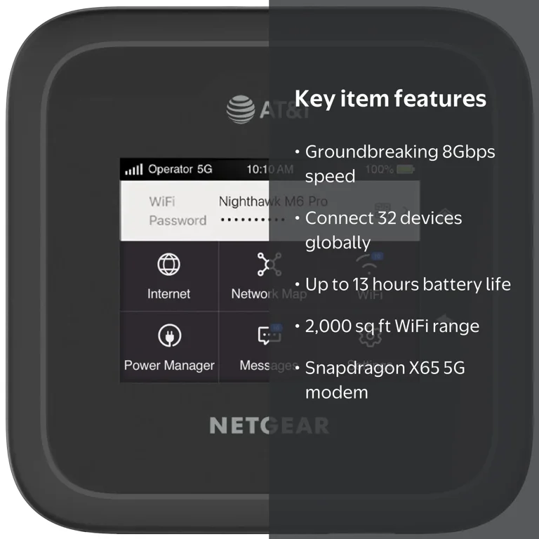 NETGEAR Nighthawk M6 Pro 5G mmWave WiFi 6E Mobile Hotspot Router