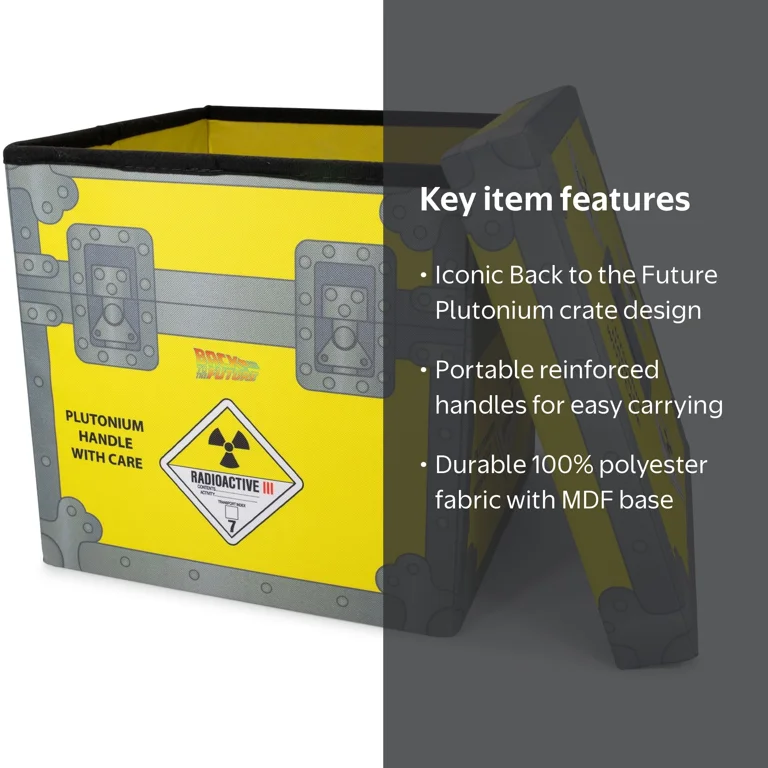 Back to the Future Plutonium Storage Bin Cube Organizer with Lid
