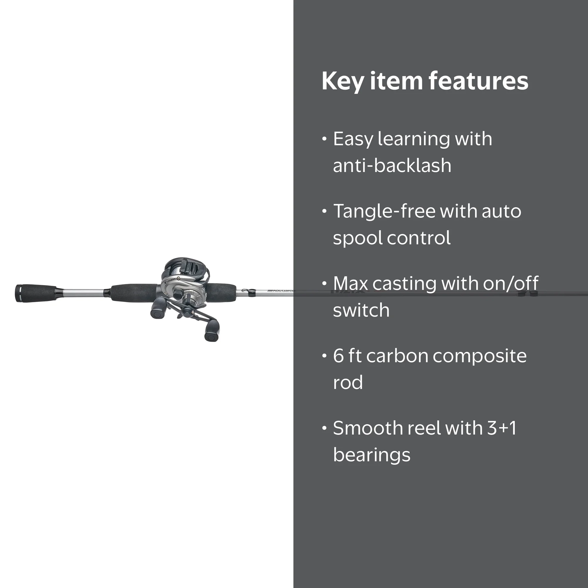 anti backlash baitcaster combo Abu Garcia Max Pro Baitcast backlash system and a quality graphite composite rod the Black Max EZ Cast combo allows anglers to master fishing with a baitcast reel without the hassle of catastrophic backlashes Bass Pro Camo Baitcaster Reel