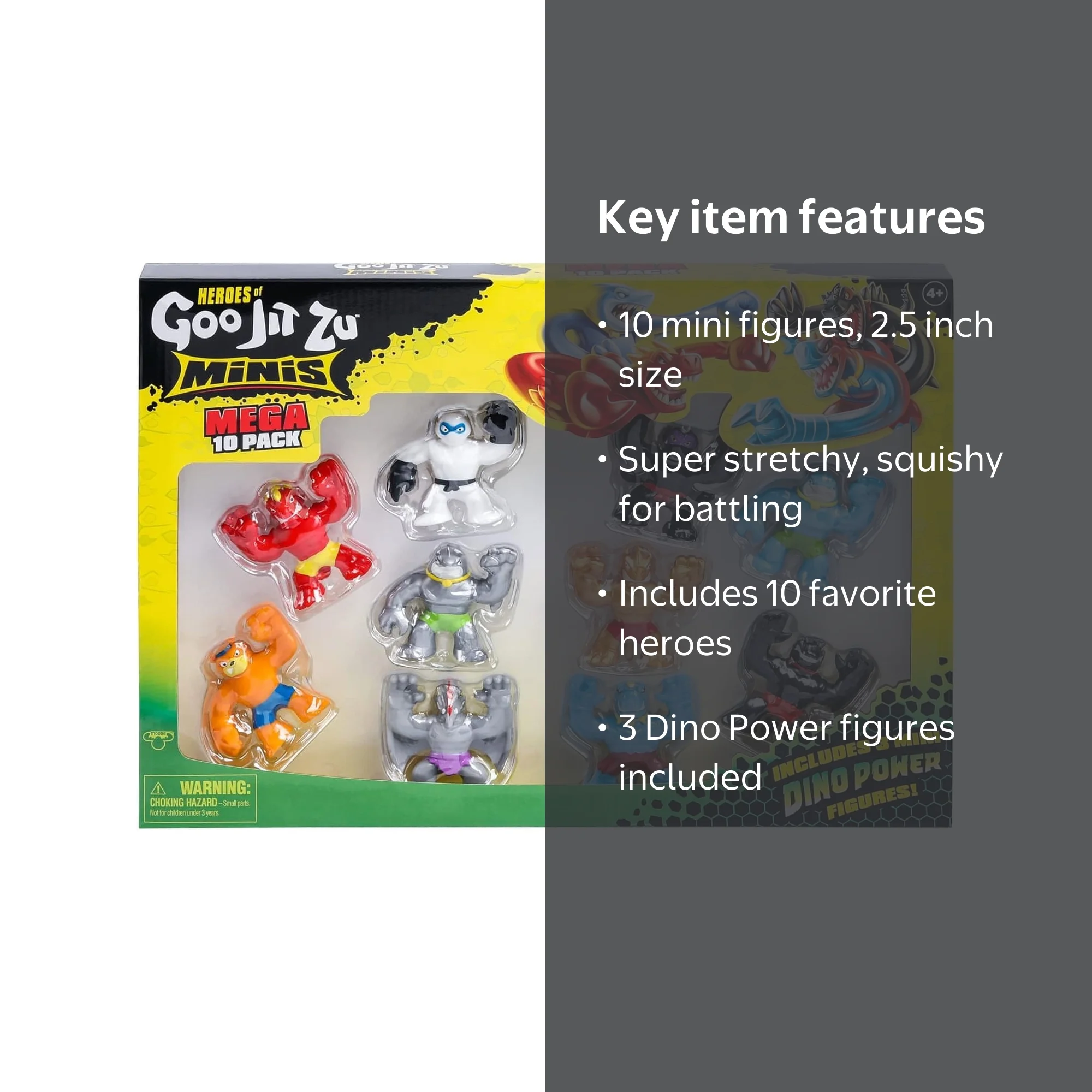 Moose Toys, Heroes of Goo Jit Zu Minis Mega 10 Pack, 10 Mini