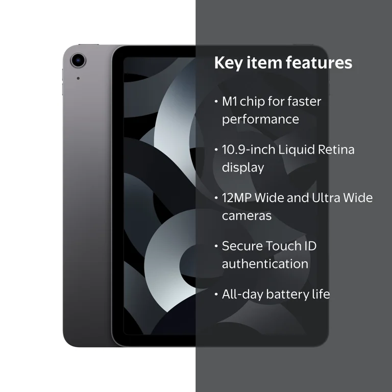 Apple, 10.9-inch iPad Air Wi-Fi 64GB, Space Gray, 5th Generation