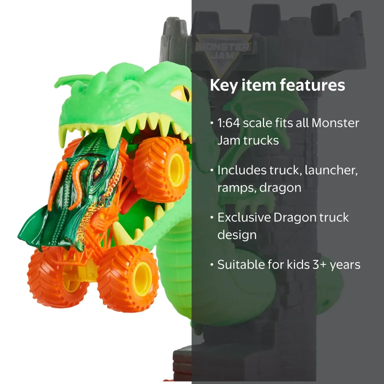 Monster Jam Toy, Dueling Dragon Playset with Exclusive Monster