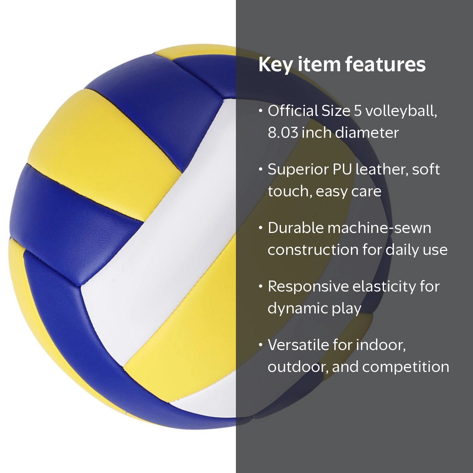 Indoor/Outdoor Volleyball, PU Leather, with Pump, Suitable for All