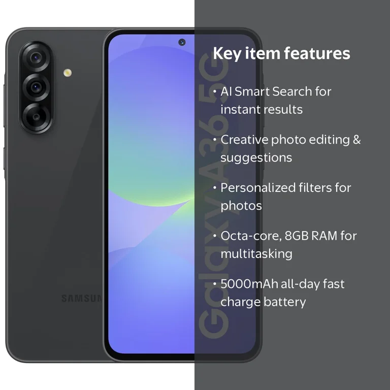 Samsung Galaxy A36 5G 2025, 8GB RAM 128GB AI Smartphone, GSM