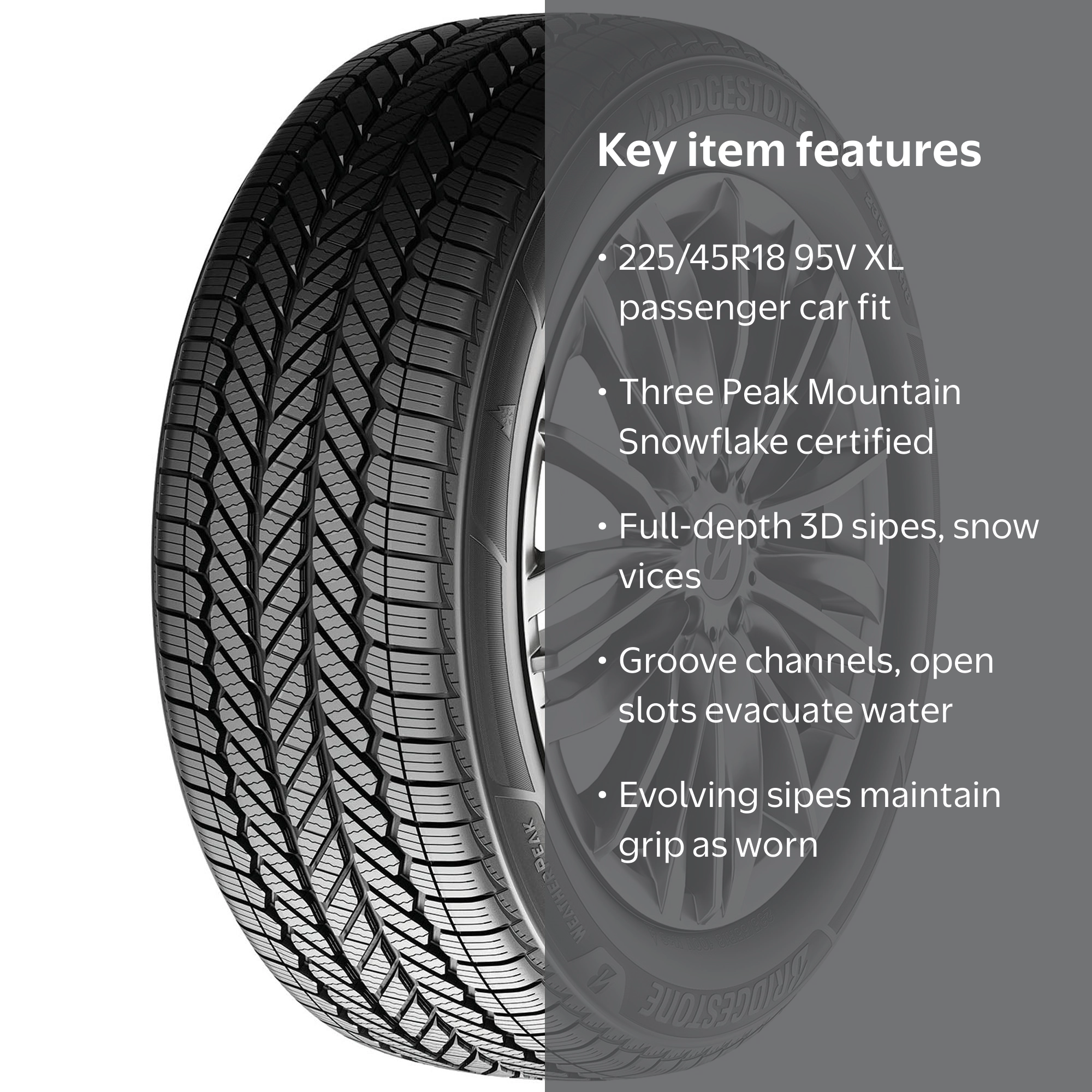 Bridgestone Weatherpeak All Weather 225/45R18 95V XL Passenger