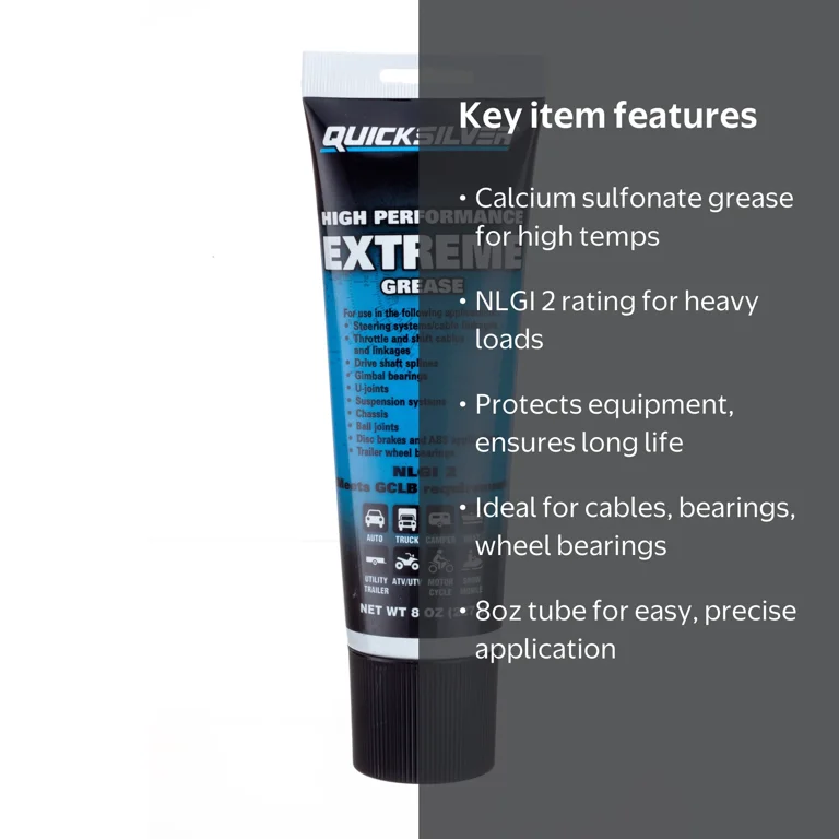 Quicksilver, Marine Grease, 8M0071838, Extreme NLGI 2 8 oz Tube