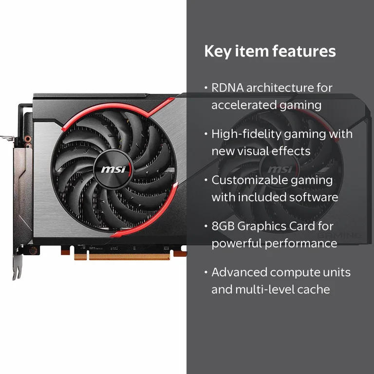 MSI Radeon RX 5700 XT Gaming X GPU, 8GB, High-Fidelity Gaming MSI Radeon RX 5700 XT Gaming X GPU, 8GB, High-Fidelity Gaming