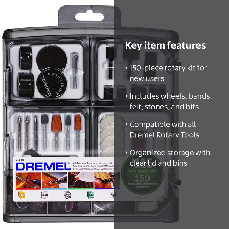 Dremel 711-01 150 Piece All-purpose Rotary Accessory Kit - Walmart.com