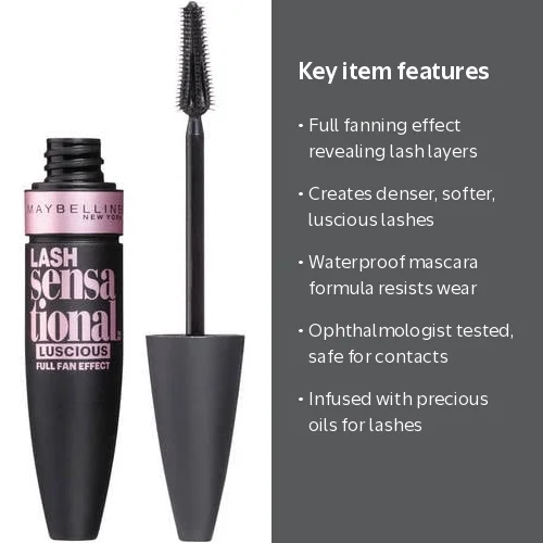 Maybelline Lash Sensational Luscious Waterproof Mascara, Very