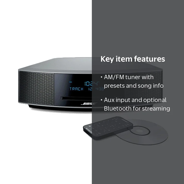 Bose Wave Music System IV - Silver, CD/MP3 Playback, AM/FM Tuner