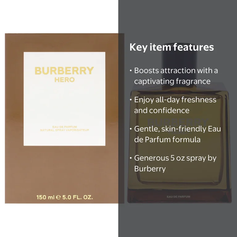 Burberry, 5 oz EDP Spray, Burberry Hero, Woody Cedar Fragrance