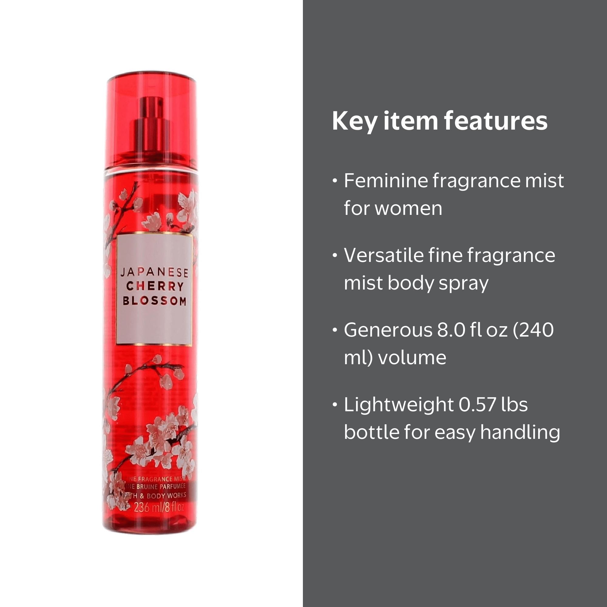 Bath & Body Works Japanese Cherry Blossom Fragrance Mist, 8 oz