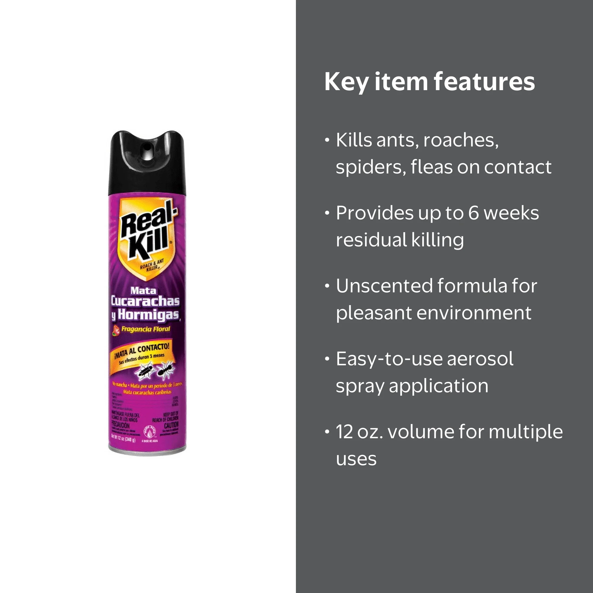 Real Kill Ant and Roach Insect Killer Floral 12 oz Spray