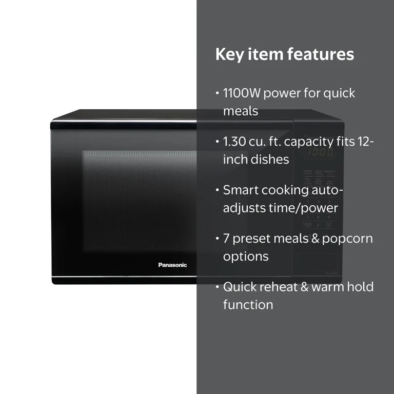 Panasonic 1.3 Cu ft. 1100W Genius Sensor Microwave Oven, Embossed