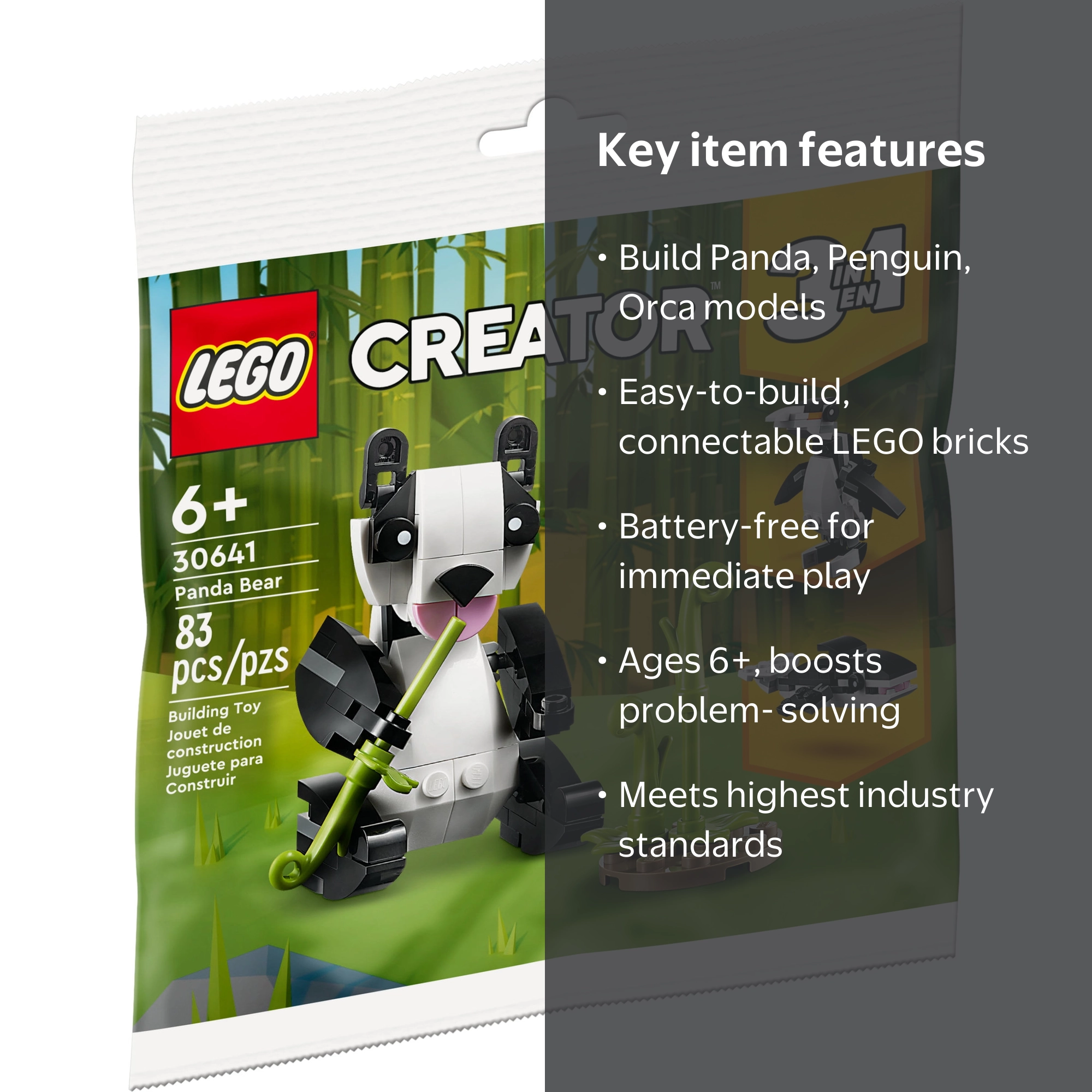 LEGO, Creator Panda Bear 30641, Animal construction toy, for ages