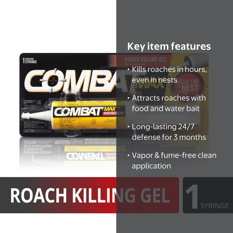 Combat Max Roach Killing Gel, 2.1 Ounces, Indoor Outdoor Use