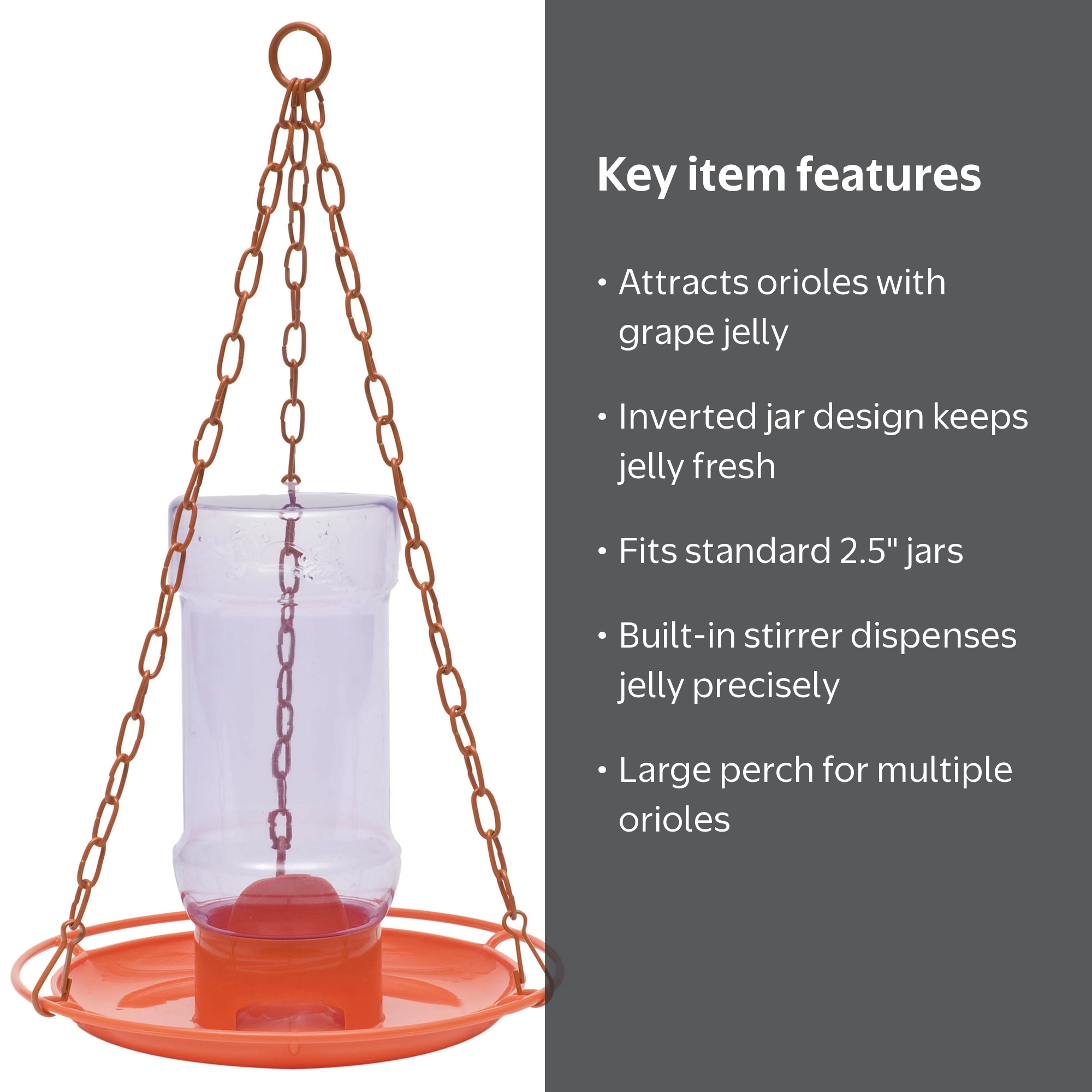Perky-Pet, Wild Oriole Jelly Bird Feeder, 32 oz, Orange - Walmart.com