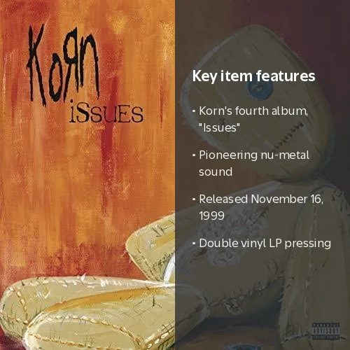 Korn - Issues - Rock & Nu Metal Music Performance - Double Vinyl