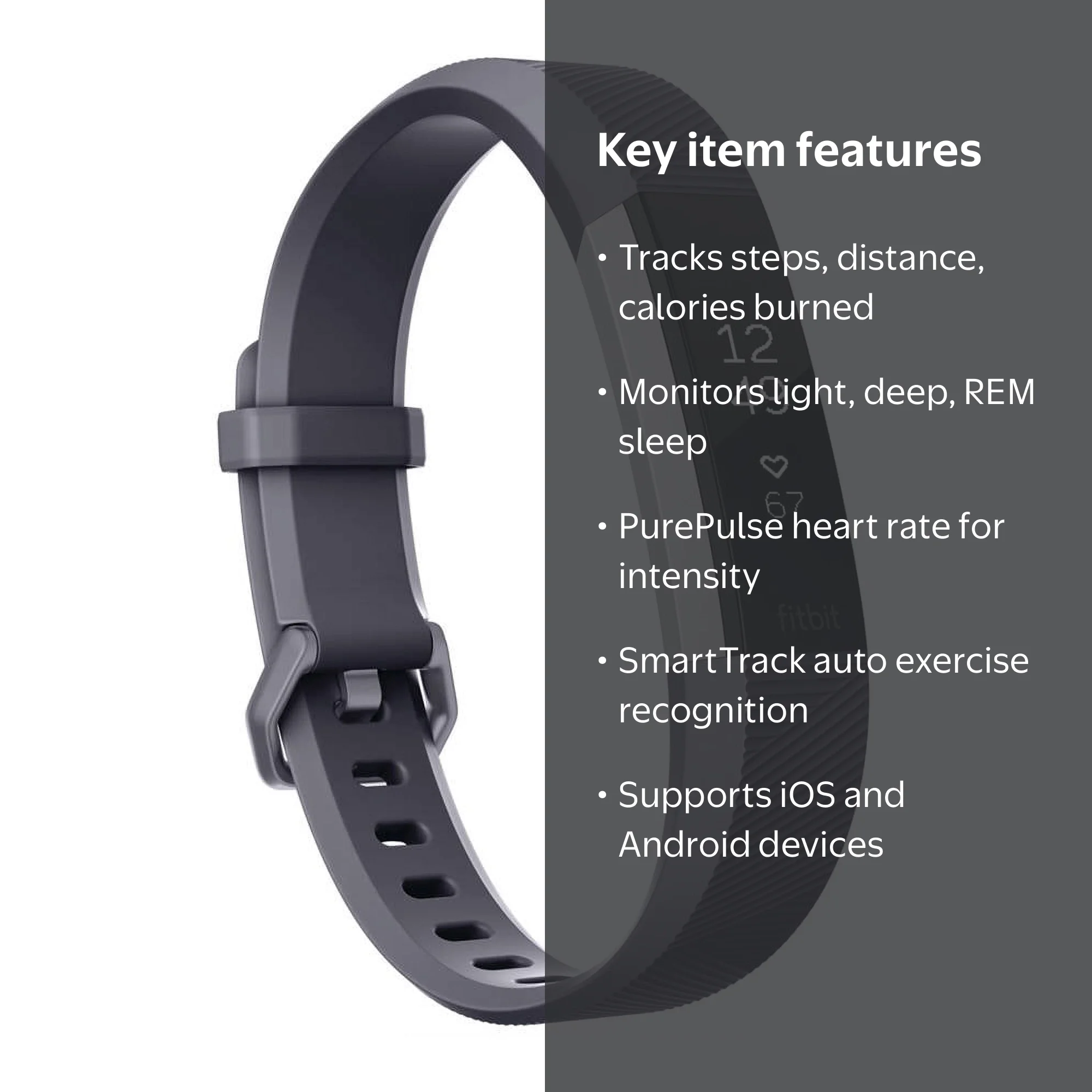 Fitbit Alta HR Heart Rate & Step Band - Large Blue/Gray - Walmart.com