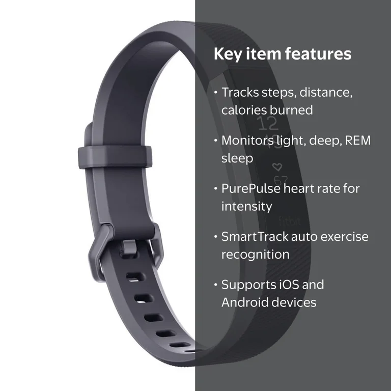 Fitbit Alta HR Heart Rate & Step Band - Large Blue/Gray - Walmart.com
